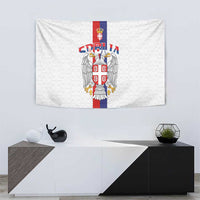 Serbia Coat Of Arms Srbija Eagle Tapestry Traditional Serbian Heraldic Crest White Double Headed Eagle