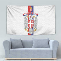 Serbia Coat Of Arms Srbija Eagle Tapestry Traditional Serbian Heraldic Crest White Double Headed Eagle