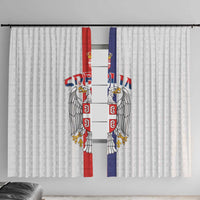 Serbia Coat Of Arms Srbija Eagle Window Curtain Traditional Serbian Heraldic Crest White Double Headed Eagle