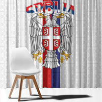 Serbia Coat Of Arms Srbija Eagle Window Curtain Traditional Serbian Heraldic Crest White Double Headed Eagle