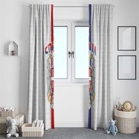 Serbia Coat Of Arms Srbija Eagle Window Curtain Traditional Serbian Heraldic Crest White Double Headed Eagle