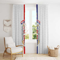 Serbia Coat Of Arms Srbija Eagle Window Curtain Traditional Serbian Heraldic Crest White Double Headed Eagle