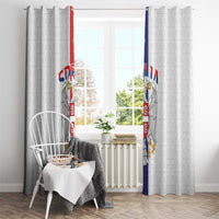 Serbia Coat Of Arms Srbija Eagle Window Curtain Traditional Serbian Heraldic Crest White Double Headed Eagle