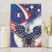 French American Heritage Month Canvas Wall Art USA Eagle and France Urban Paris National Flag Style