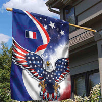 French American Heritage Month Garden Flag USA Eagle and France Urban Paris National Flag Style