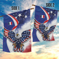 French American Heritage Month Garden Flag USA Eagle and France Urban Paris National Flag Style