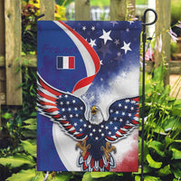 French American Heritage Month Garden Flag USA Eagle and France Urban Paris National Flag Style