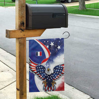French American Heritage Month Garden Flag USA Eagle and France Urban Paris National Flag Style
