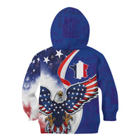 French American Heritage Month Kid Hoodie USA Eagle and France Urban Paris National Flag Style
