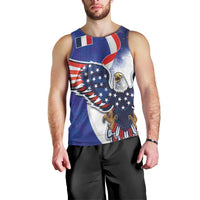 French American Heritage Month Men Tank Top USA Eagle and France Urban Paris National Flag Style