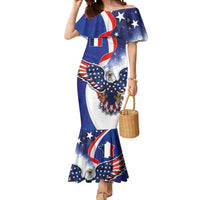 French American Heritage Month Mermaid Dress USA Eagle and France Urban Paris National Flag Style