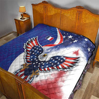 French American Heritage Month Quilt USA Eagle and France Urban Paris National Flag Style