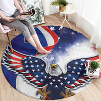 French American Heritage Month Round Carpet USA Eagle and France Urban Paris National Flag Style