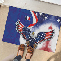 French American Heritage Month Rubber Doormat USA Eagle and France Urban Paris National Flag Style