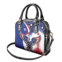 French American Heritage Month Shoulder Handbag USA Eagle and France Urban Paris National Flag Style
