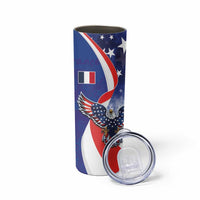 French American Heritage Month Skinny Tumbler USA Eagle and France Urban Paris National Flag Style
