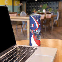 French American Heritage Month Skinny Tumbler USA Eagle and France Urban Paris National Flag Style