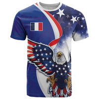 French American Heritage Month T Shirt USA Eagle and France Urban Paris National Flag Style