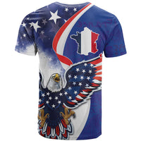 French American Heritage Month T Shirt USA Eagle and France Urban Paris National Flag Style