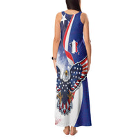French American Heritage Month Tank Maxi Dress USA Eagle and France Urban Paris National Flag Style