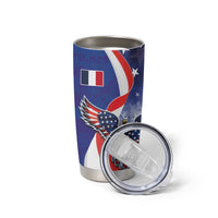 French American Heritage Month Tumbler Cup USA Eagle and France Urban Paris National Flag Style