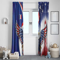 French American Heritage Month Window Curtain USA Eagle and France Urban Paris National Flag Style
