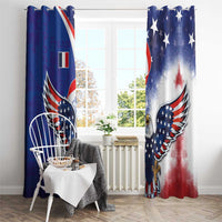 French American Heritage Month Window Curtain USA Eagle and France Urban Paris National Flag Style