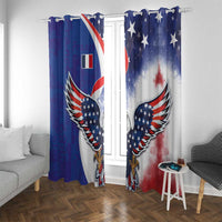 French American Heritage Month Window Curtain USA Eagle and France Urban Paris National Flag Style
