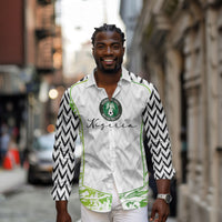Nigeria National Football Custom Long Sleeve Button Shirt Blokecore T90 Sporty Style