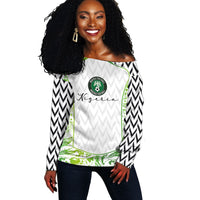 Nigeria National Football Custom Off Shoulder Sweater Blokecore T90 Sporty Style