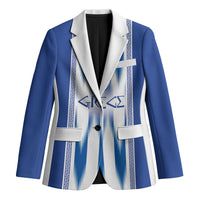 Greece National Football Custom Blazer Greek Key Sporty Style