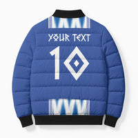 Greece National Football Custom Bomber Puffer Jacket Greek Key Sporty Style