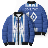Greece National Football Custom Bomber Puffer Jacket Greek Key Sporty Style