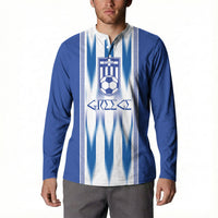 Greece National Football Custom Button Sweatshirt Greek Key Sporty Style
