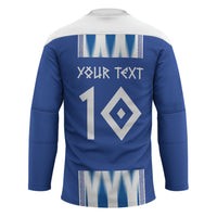Greece National Football Custom Hockey Jersey Greek Key Sporty Style
