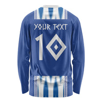 Greece National Football Custom Long Sleeve Shirt Greek Key Sporty Style