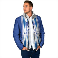 Greece National Football Custom Padded Jacket Greek Key Sporty Style