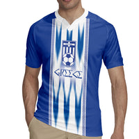 Greece National Football Custom Rugby Jersey Greek Key Sporty Style