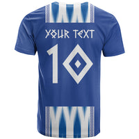Greece National Football Custom T Shirt Greek Key Sporty Style