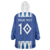 Greece National Football Custom Wearable Blanket Hoodie Greek Key Sporty Style