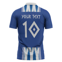 Greece National Football Custom Zipper Polo Shirt Greek Key Sporty Style