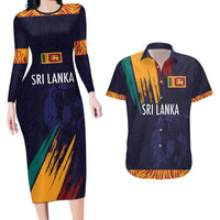 Custom Sri Lanka Cricket The Lions Couples Matching Long Sleeve Bodycon Dress and Hawaiian Shirt