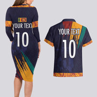 Custom Sri Lanka Cricket The Lions Couples Matching Long Sleeve Bodycon Dress and Hawaiian Shirt