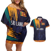 Custom Sri Lanka Cricket The Lions Couples Matching Off Shoulder Short Dress and Hawaiian Shirt