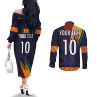 Custom Sri Lanka Cricket The Lions Couples Matching Off The Shoulder Long Sleeve Dress and Long Sleeve Button Shirt