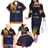 Custom Sri Lanka Cricket The Lions Family Matching Off The Shoulder Long Sleeve Dress and Hawaiian Shirt