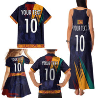 Custom Sri Lanka Cricket The Lions Family Matching Tank Maxi Dress and Hawaiian Shirt