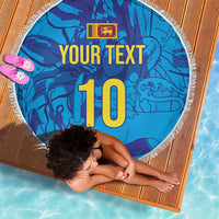 Custom Sri Lanka Cricket Royal Blue Warrior Beach Blanket