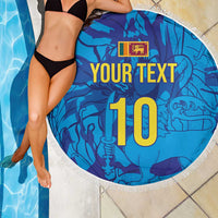 Custom Sri Lanka Cricket Royal Blue Warrior Beach Blanket