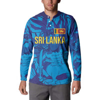 Custom Sri Lanka Cricket Royal Blue Warrior Button Sweatshirt